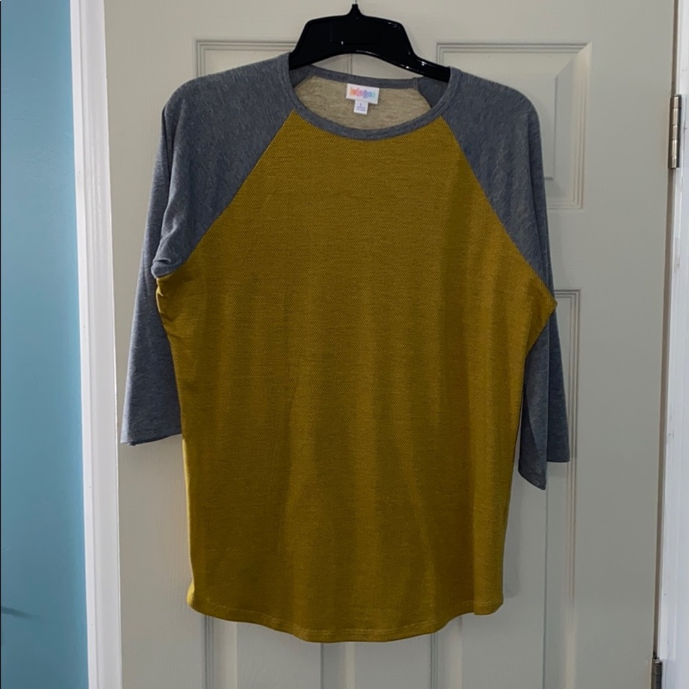 Lularoe Randy in Gray and Yellow (Mustard)
